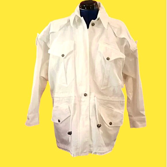 PIA RUCCI Vintage 80's Denim Safari 2-in-1 Jacket / Vest - Picture 6 of 8